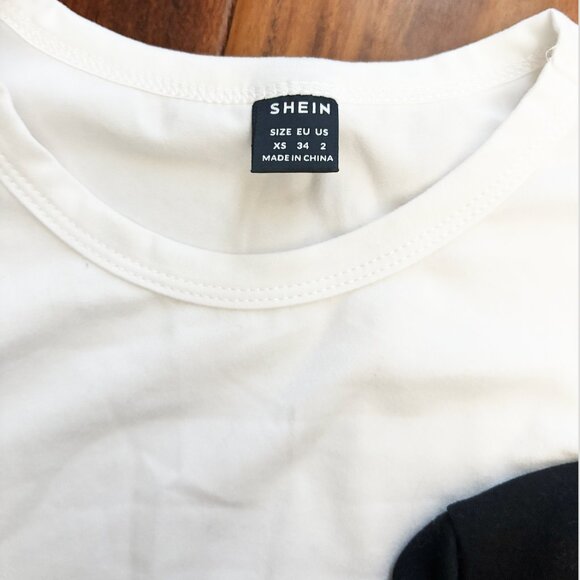 SHEIN - Essnce Solid Form Fitted T-shirts (bundle of 2) Size XS - Picture 3 of 3